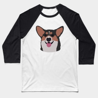 Corgi Smile Tri Baseball T-Shirt